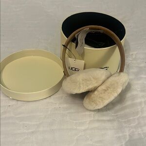 UGG Tan and Cream Shearling Earmuffs